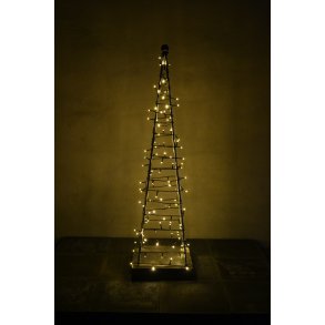 R� jern pyramide juletr� med kugle top - 110 cm