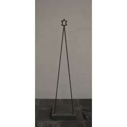 R jern pyramide juletr med stjerne top - 110 cm 