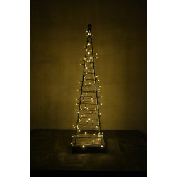 Varmgalvaniseret pyramide juletr med kugle top - 90 cm