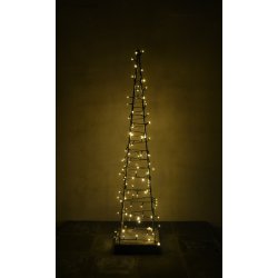 Varmgalvaniseret pyramide juletr med kugle top - 110 cm