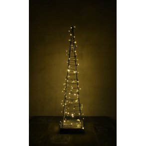 Varmgalvaniseret pyramide juletr� med kugle top - 110 cm