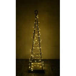 R jern pyramide juletr med stjerne top - 110 cm 