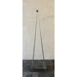 Varmgalvaniseret pyramide juletr med kugle top - 90 cm