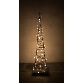 Varmgalvaniseret pyramide juletr� med stjerne top - 90 cm