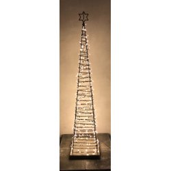 Varmgalvaniseret pyramide juletr med stjerne top - 185 cm 