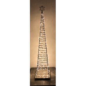 Varmgalvaniseret pyramide juletr� med stjerne top - 185 cm 